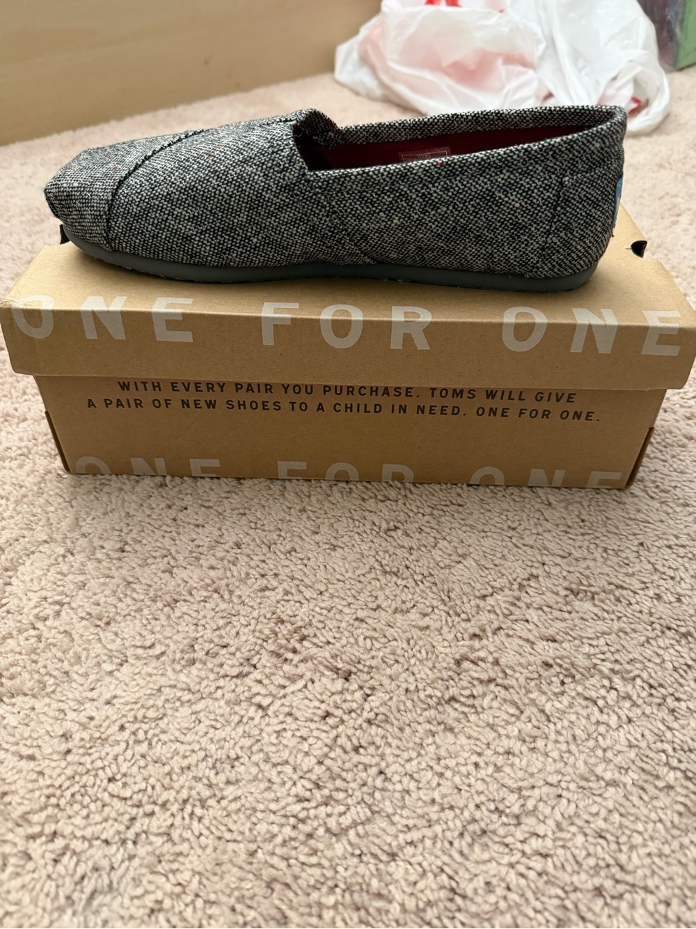 NWT TOMS Classic Silver Karsen Slip-On Shoes